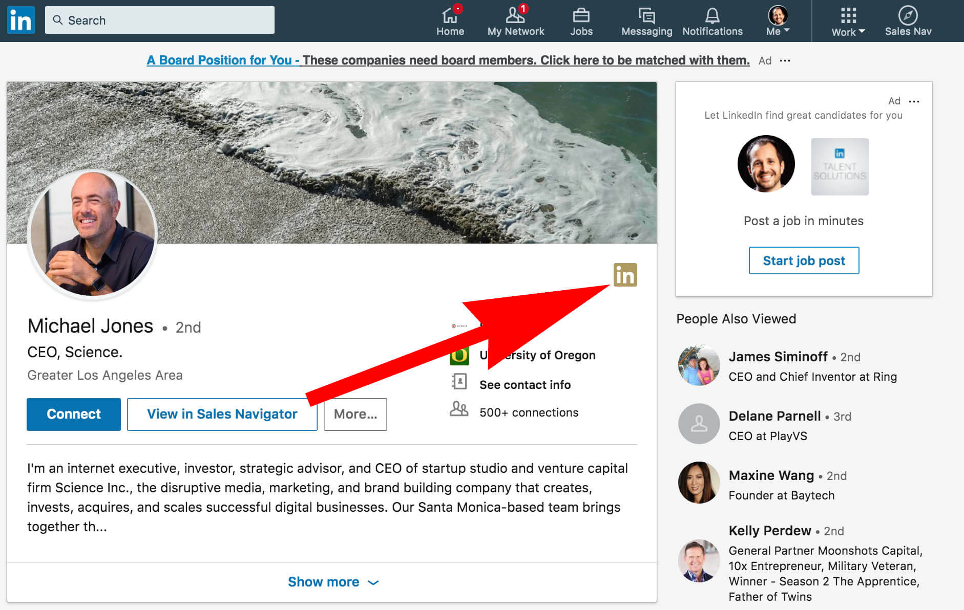 What does the gold IN symbol (badge) mean on Linkedin? Abound