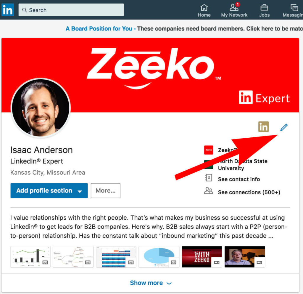 What does the gold symbol on Linkedin mean - profile editing 1 - Abound ...