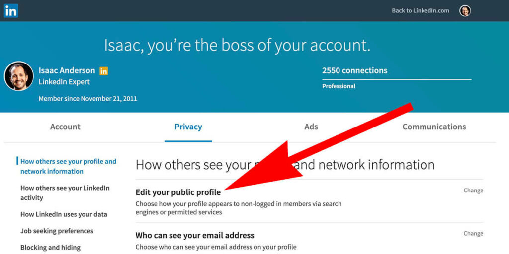 how to change my linkedin primary email