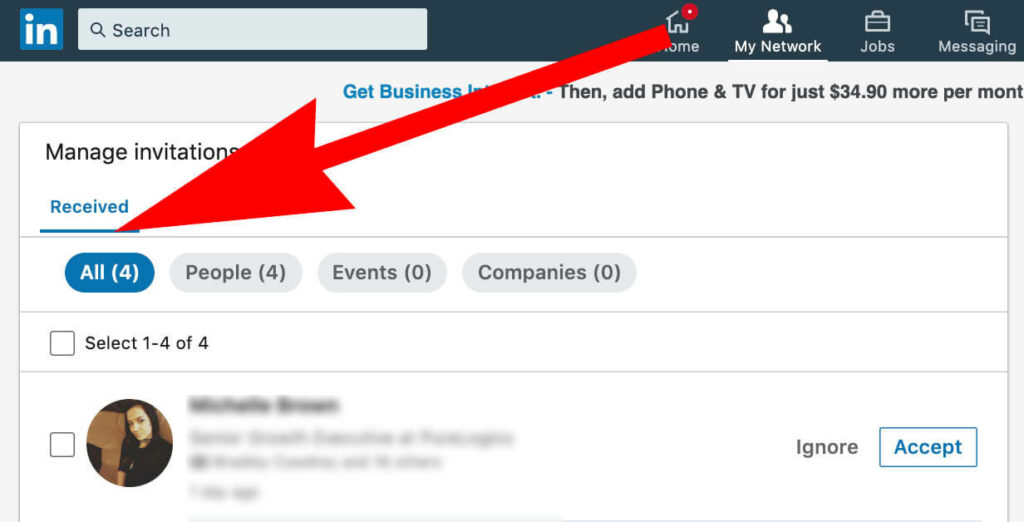 Where to see sent invitations on Linkedin Abound Social Linkedin