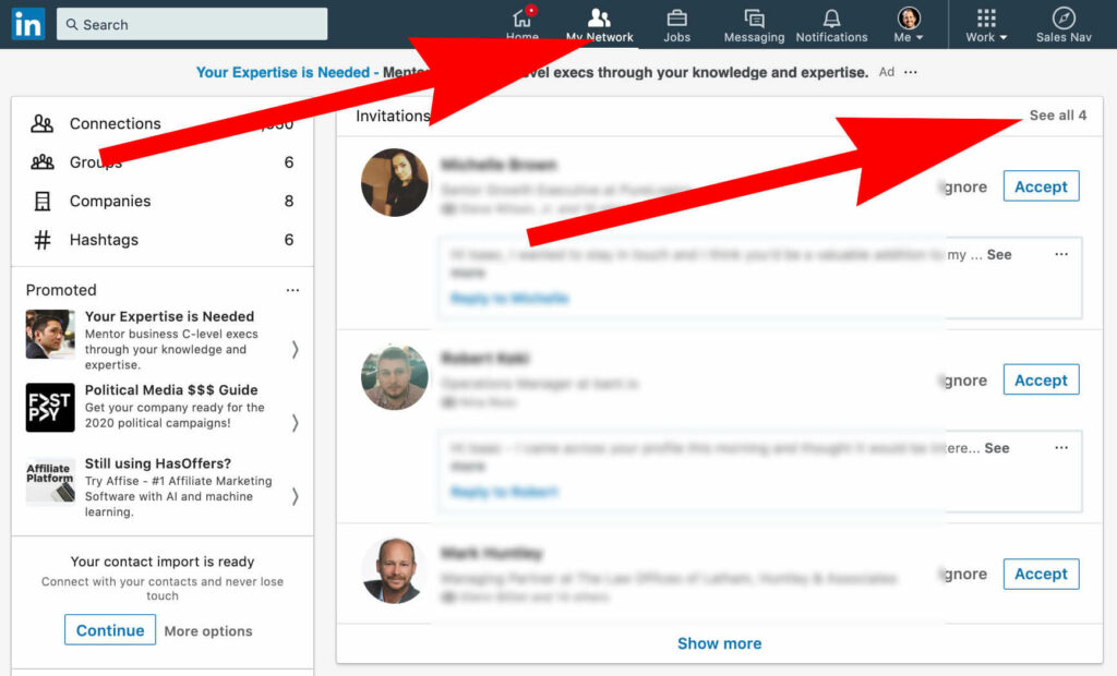 Where to see sent invitations on Linkedin - Abound Social - Linkedin