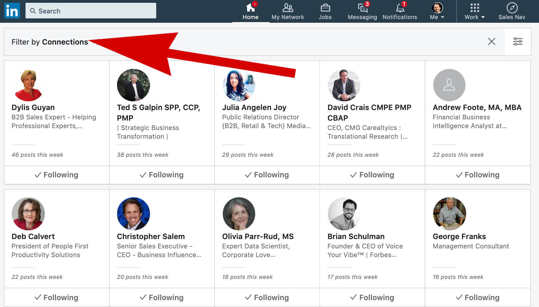 how to unfollow someone on Linkedin without viewing their profile - followed connections