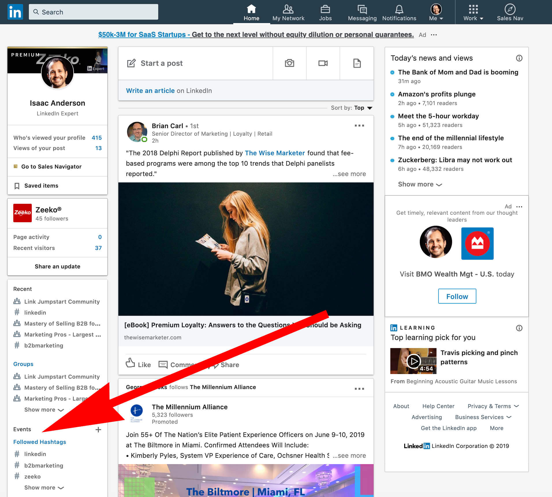 How To Use LInkedin Events Click Add Event 