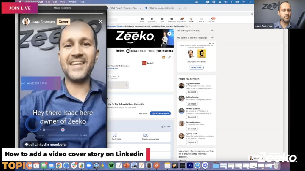 How to add a video cover story on Linkedin