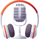 Podcasting microphone and headphone icon used by our podcast production agency